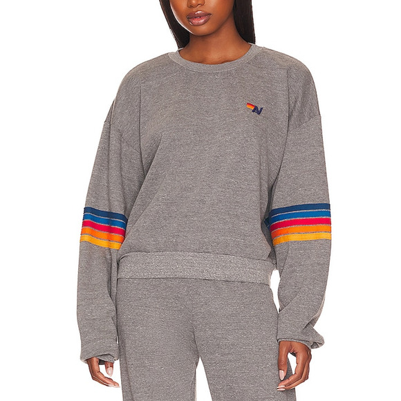 Aviator Nation Tops - Aviator Nation 'Rainbow' Grey Sweatshirt Size XS